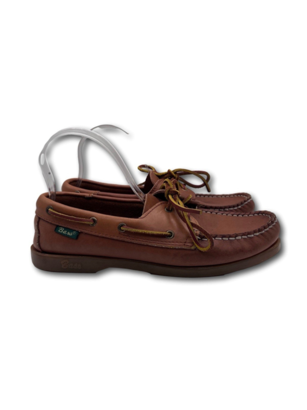 Bass Boat Shoes Brown Leather Mens Size 8.5 Medium Width Loafers